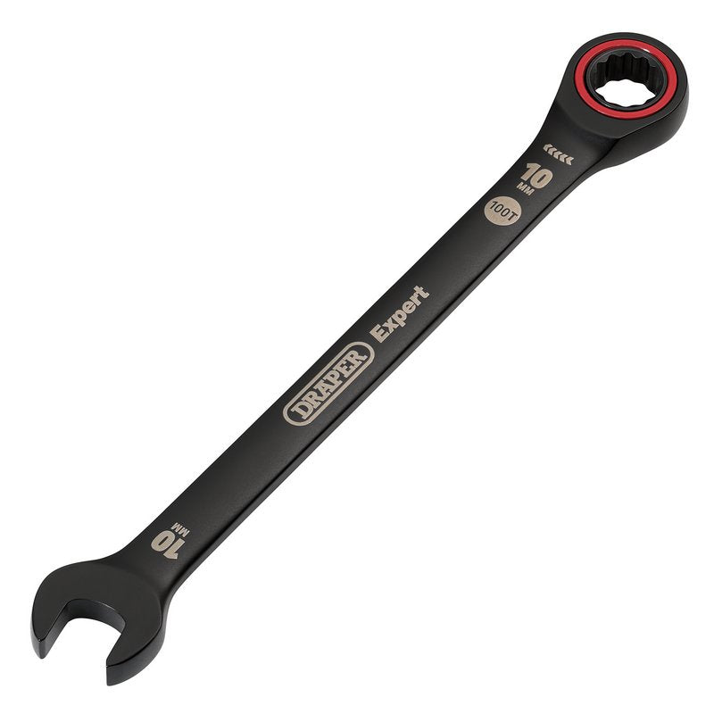 Draper Expert HI-TORQ Metric Ratchet Combination Spanner, 10mm, Black DRA-03881