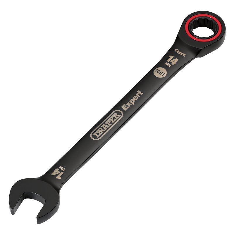 Draper Expert HI-TORQ Metric Ratchet Combination Spanner, 14mm, Black DRA-03887