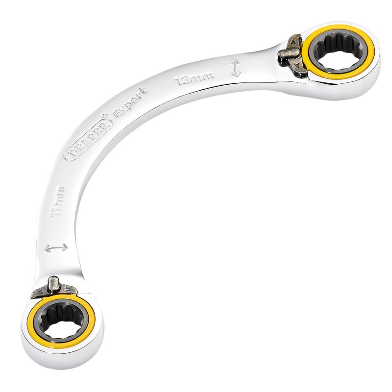 Draper Expert HI-TORQ Double Ring Ratchet Half Moon Spanner, 11 x 13mm DRA-03934