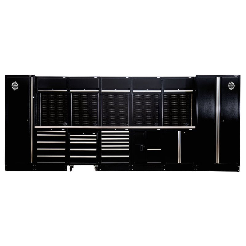 Draper BUNKER 25 Piece Modular Storage Combo with Sink and Stainless Steel Worktop, 4915mm DRA-04391
