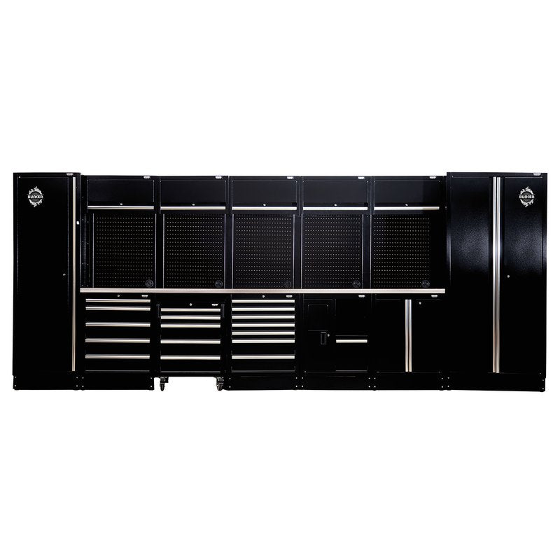 Draper BUNKER 25 Piece Modular Storage Combo with Stainless Steel Worktop 4915mm DRA-04393