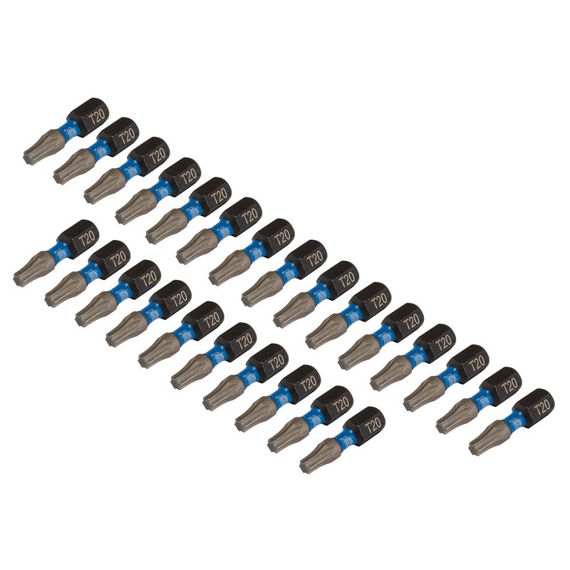 Draper Expert TX-STAR Impact Screwdriver Bits, T20 x 25mm, 1/4" Hex (Pack of 25) DRA-05692