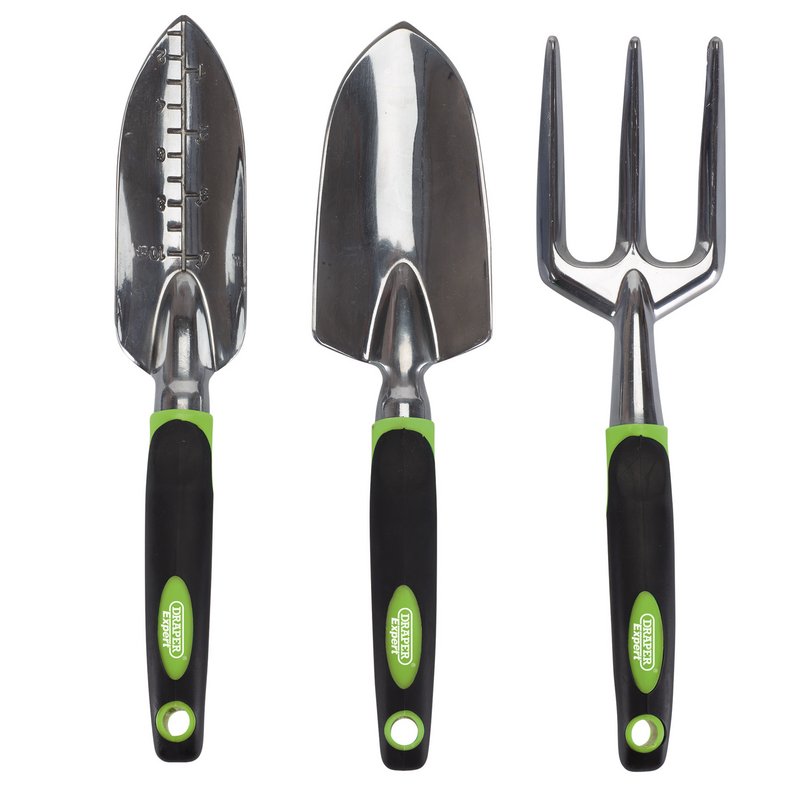 Draper Expert Aluminium Hand Fork and Trowel Set (3 Piece) DRA-08992