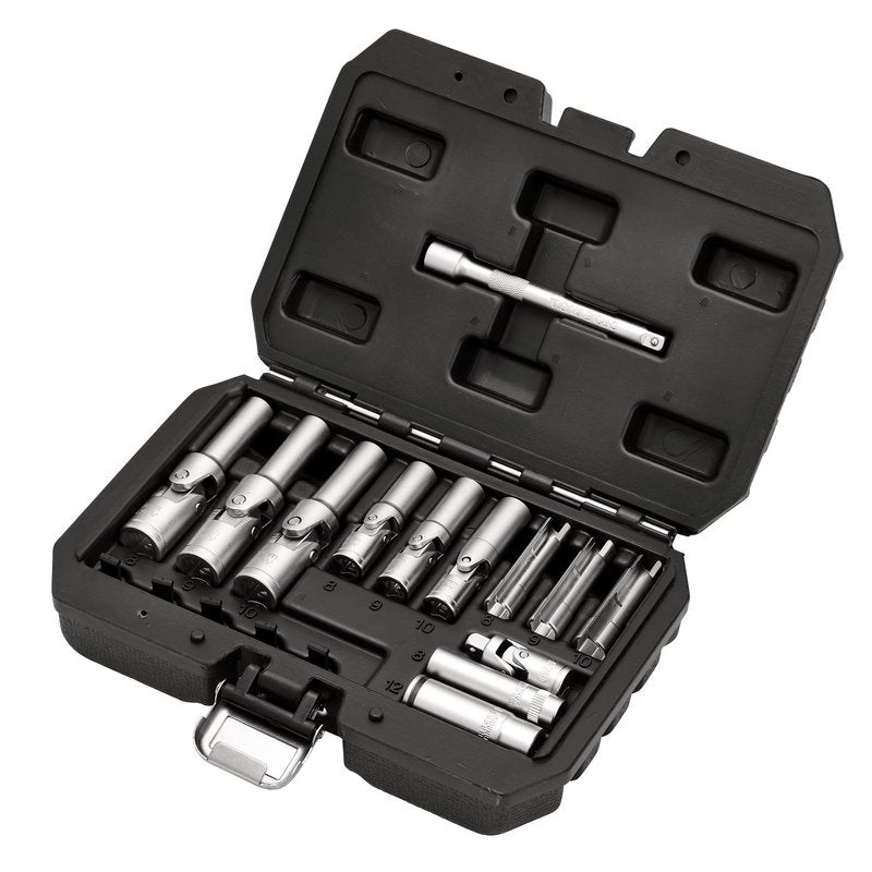 Draper Thin Wall PSG Glow Plug Socket Set, 3/8" and 1/4" Sq. Dr. (18 Piece) DRA-12397