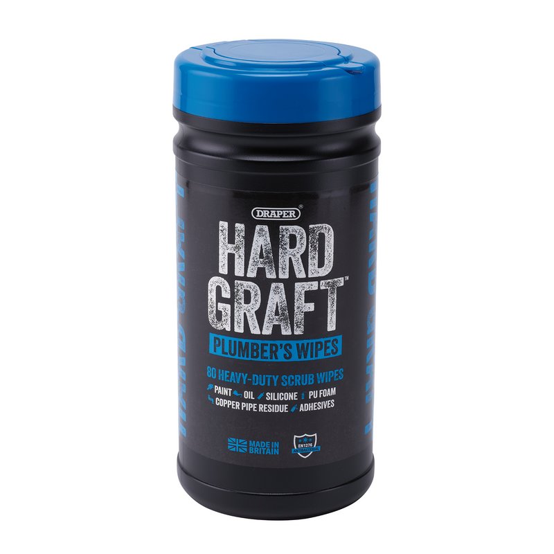 Draper Hard Graft Plumbers Wipes (Tub of 80) DRA-12438