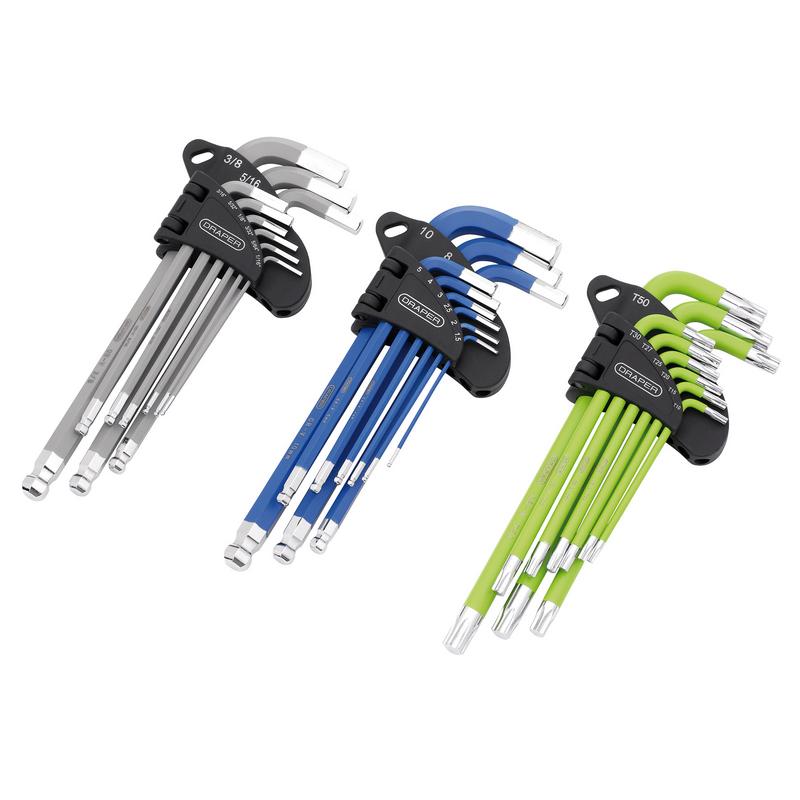 Draper TX-STAR®, Imperial & Metric Ball End Hex Key Sets in EVA Storage Tray (27 Piece) DRA-12822