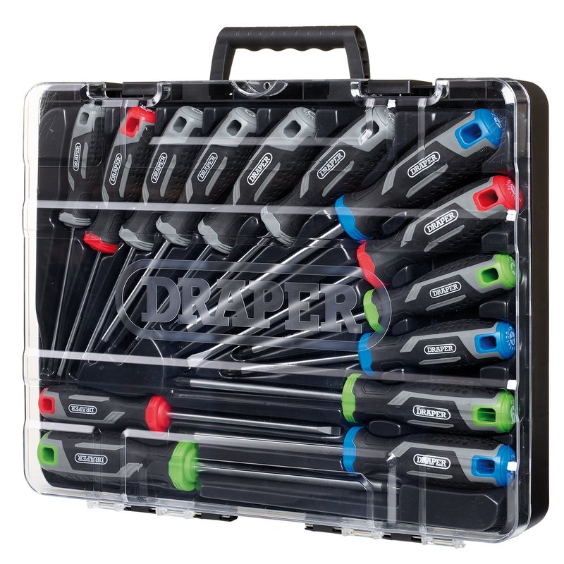 Draper Soft Grip Screwdriver Set with Draper TX-STAR (14 Piece) DRA-13437
