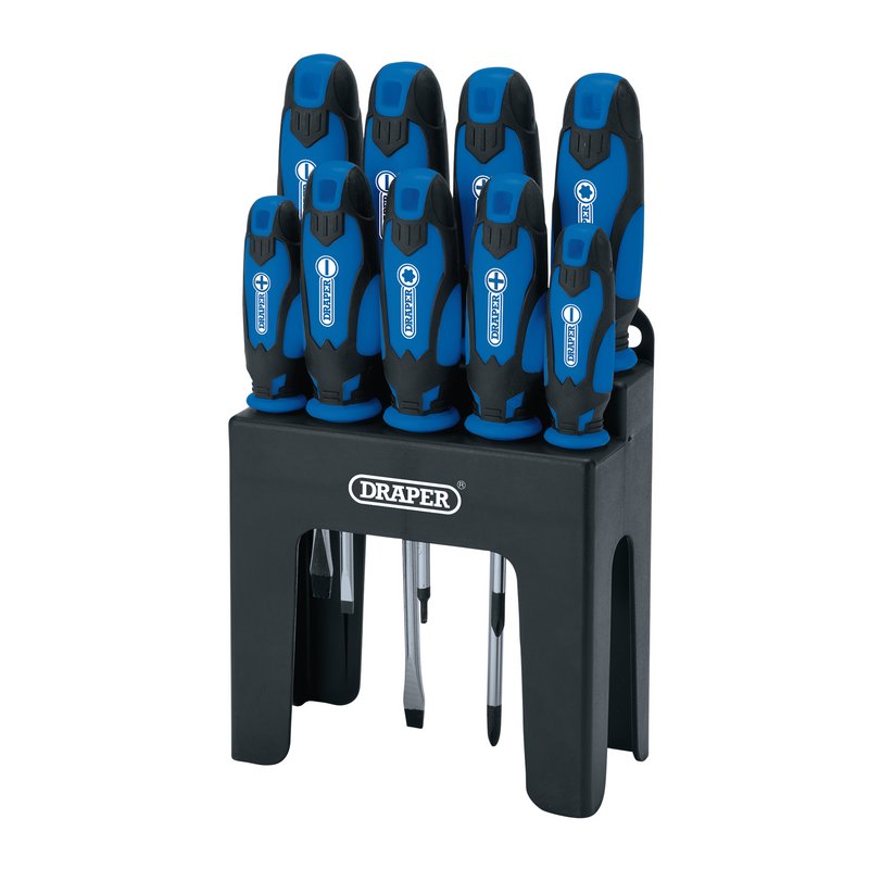 Draper Soft Grip Screwdriver Set, Blue (9 Piece) DRA-15960