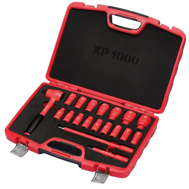 Draper XP1000 VDE Metric Socket Set, 1/2" Sq. Dr. (19 Piece) DRA-17671