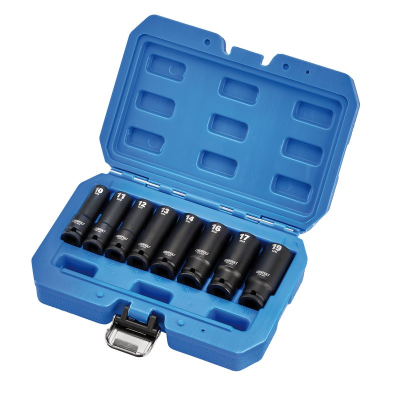 Draper HI-TORQ Metric Deep Impact Socket Set, 3/8" Sq. Dr. (8 Piece) DRA-20205