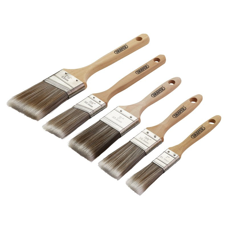 Draper Wood Handle Paint Brush Set (5 Piece) DRA-20445