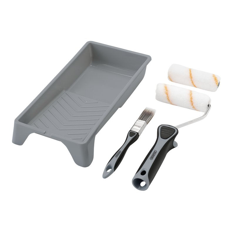 Draper Medium Pile Polyester Paint Roller and Brush Set with Soft Grip (5 Piece) DRA-20796