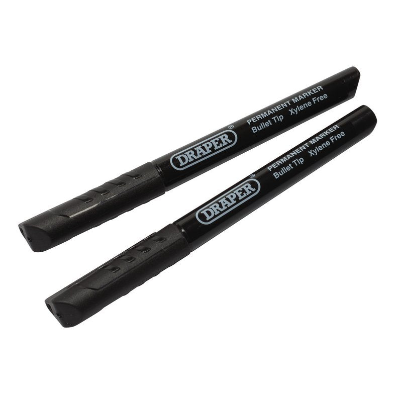 Draper Marker Pens, Black (Pack of 2) DRA-20942