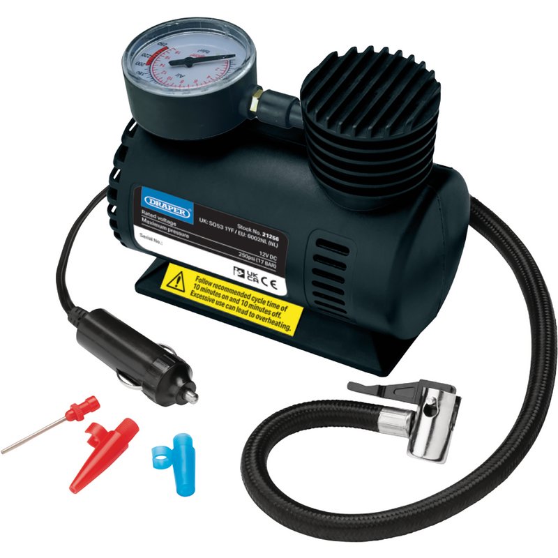 Draper 12V Mini Air Compressor DRA-21256