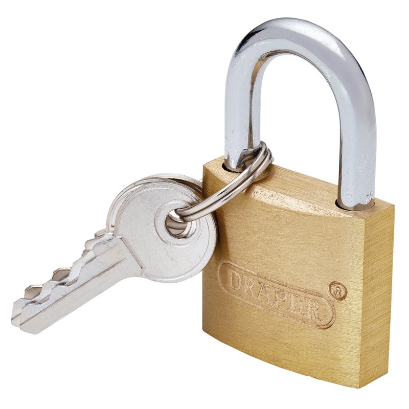 Draper Brass Cylinder Padlock, 30mm DRA-21726