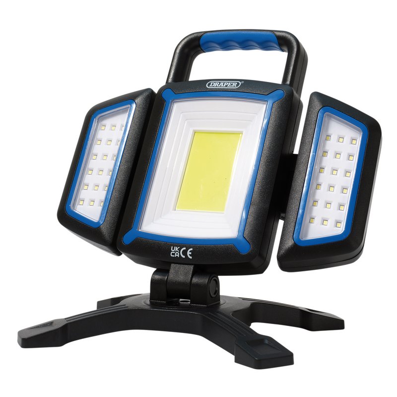 Draper COB SMD Rechargeable Work Light and Powerbank, 18W, 2000 Lumens, USB-C Cable Supplied DRA-23848