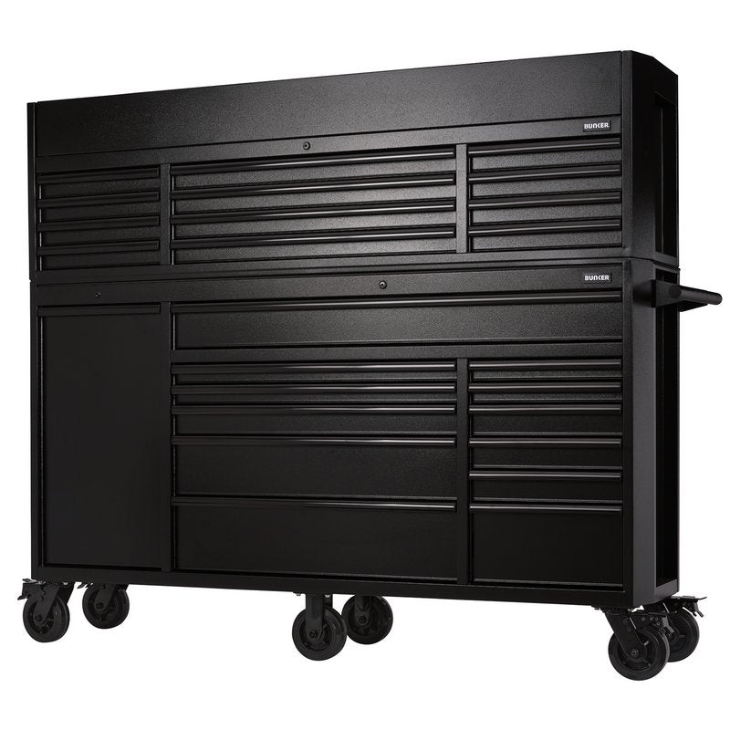 Draper BUNKER 25 Drawer Combined Roller Cabinet and Tool Chest, 72", Black DRA-24253