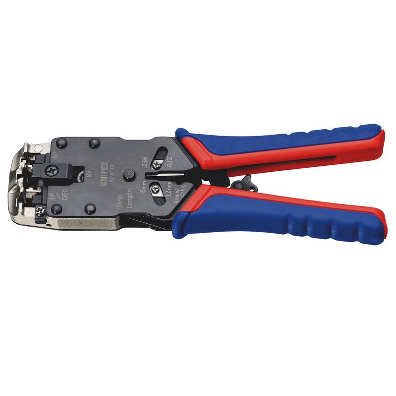 KNIPEX 97 51 12 SB Crimping Pliers for Western plugs, 200mm DRA-26138