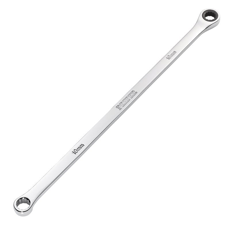 Draper HI-TORQ Metric Extra-Long Double Ring Ratchet Spanner, 10mm DRA-27766