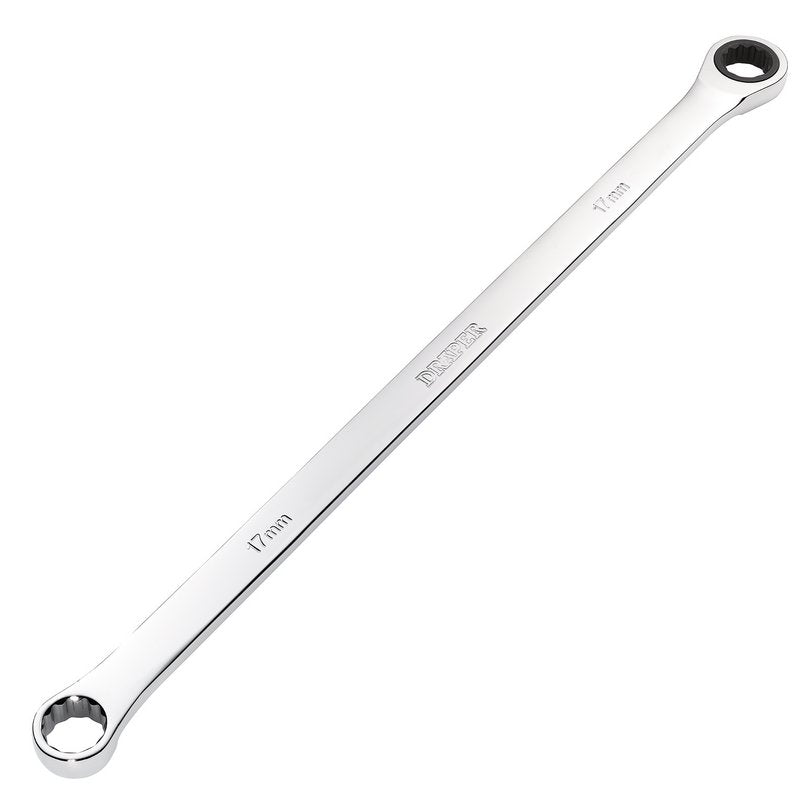 Draper HI-TORQ Metric Extra-Long Double Ring Ratchet Spanner, 17mm DRA-27774