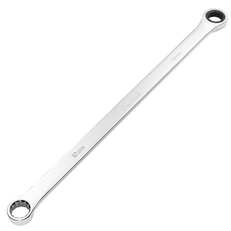 Draper HI-TORQ Metric Extra-Long Double Ring Ratchet Spanner, 18mm DRA-27776