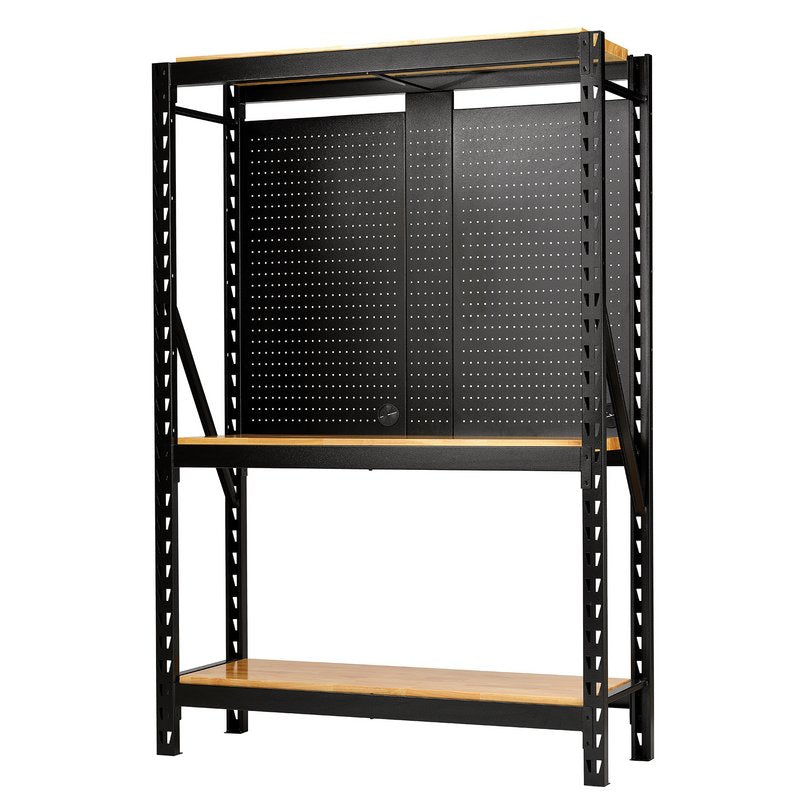 Draper BUNKER 17 Piece Modular 3 Tier Racking with Hardwood Shelving and Pegboards, 1500mm DRA-27795
