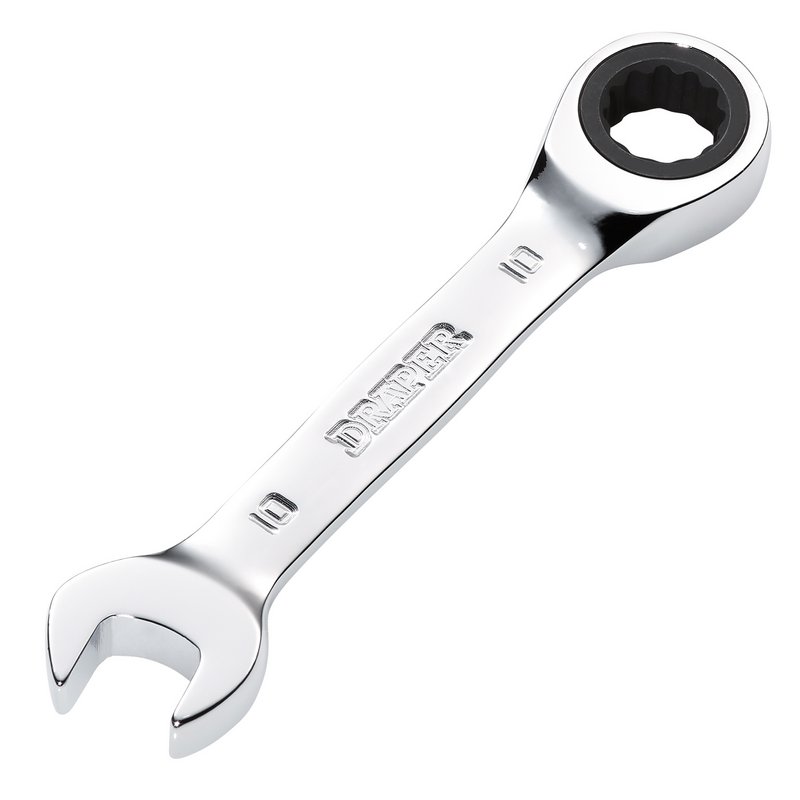 Draper HI-TORQ Metric Stubby Ratchet Combination Spanner, 10mm DRA-27865