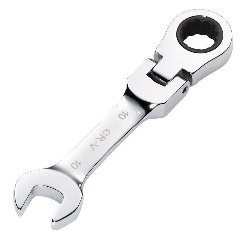 Draper HI-TORQ Metric Stubby Flexible Head Ratchet Combination Spanner, 10mm DRA-27965