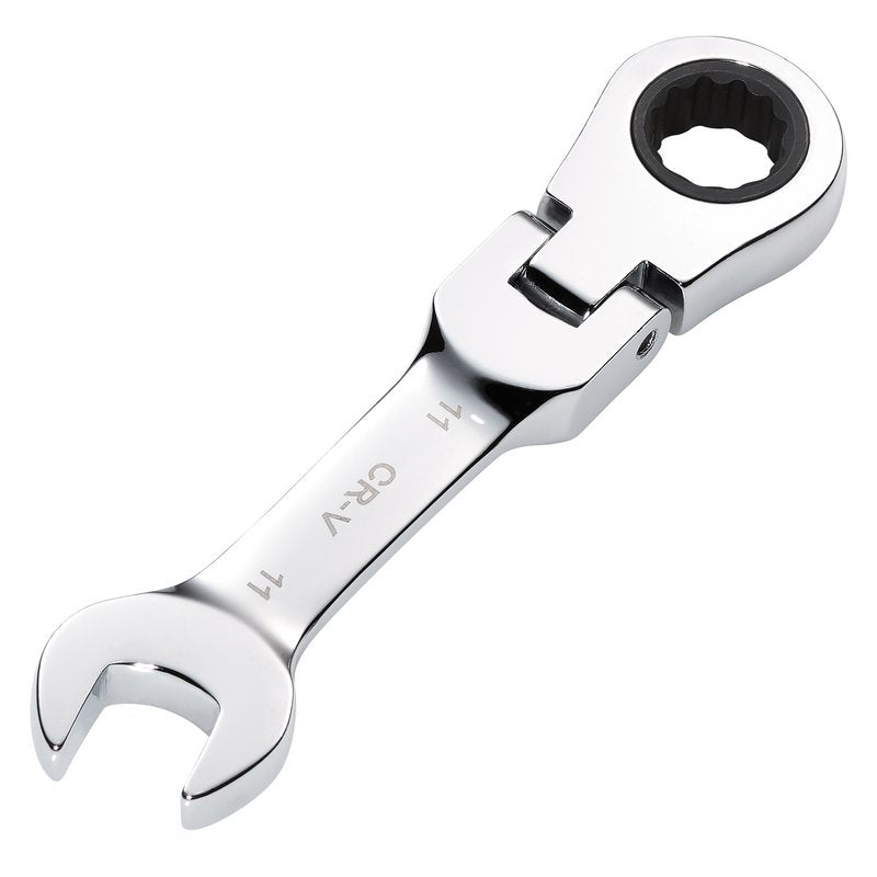 Draper HI-TORQ Metric Stubby Flexible Head Ratchet Combination Spanner, 11mm DRA-27966