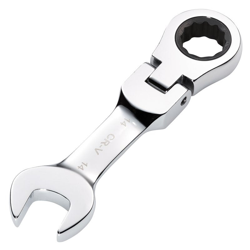 Draper HI-TORQ Metric Stubby Flexible Head Ratchet Combination Spanner, 14mm DRA-27970