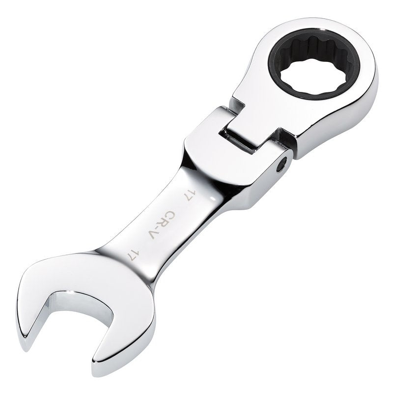 Draper HI-TORQ Metric Stubby Flexible Head Ratchet Combination Spanner, 17mm DRA-27977
