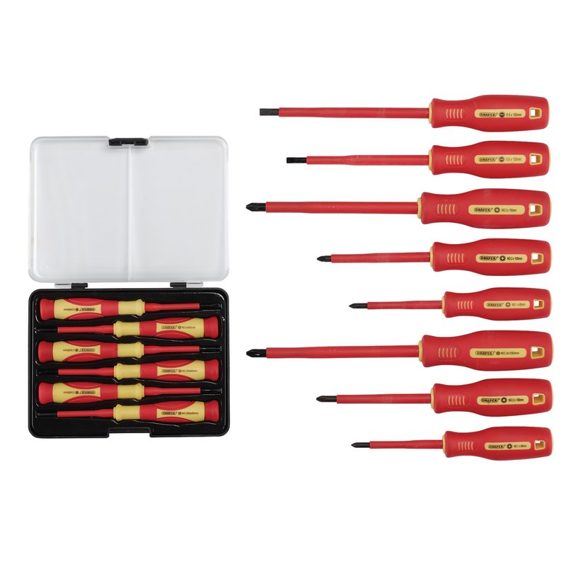 Draper VDE Approved Fully Insulated Screwdriver and Precision Screwdriver Set (14 Piece) DRA-28028