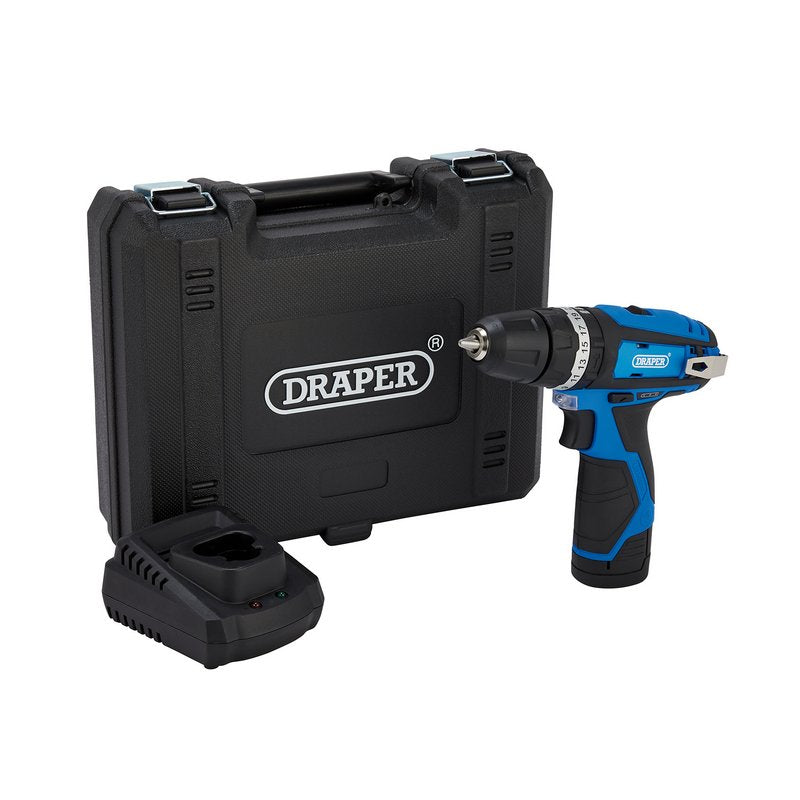 Draper 12V Combi Drill, 1 x 1.5Ah Battery, 1 x Fast Charger DRA-70256
