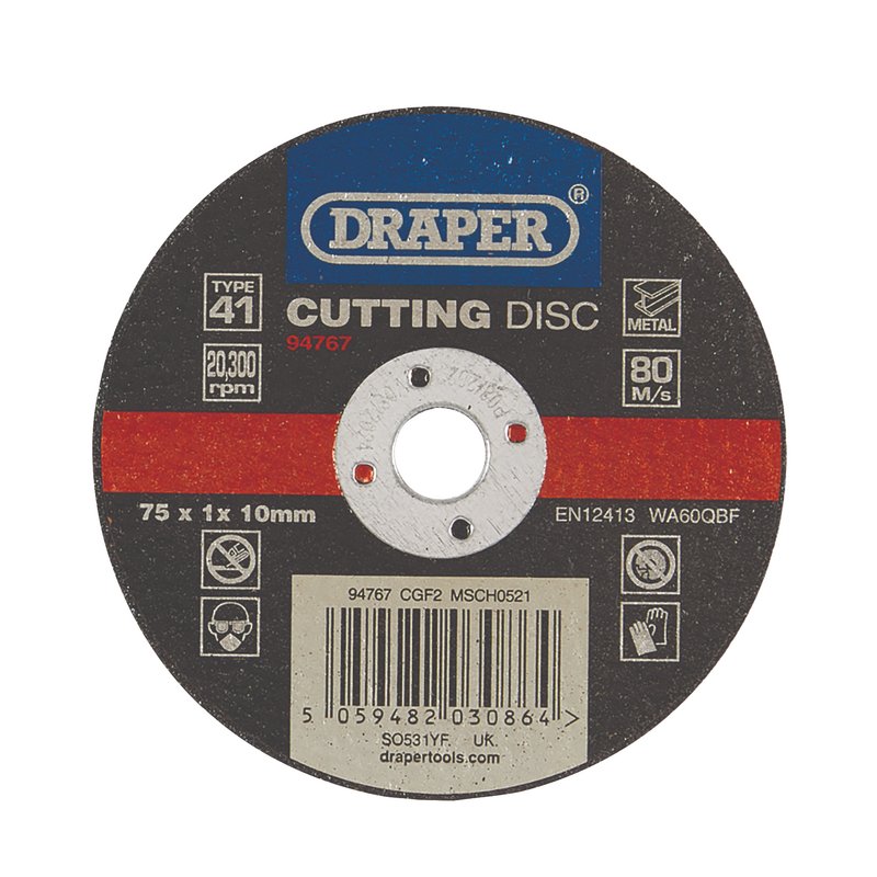Draper Metal Cutting Disc, 75 x 1 x 10mm DRA-94767