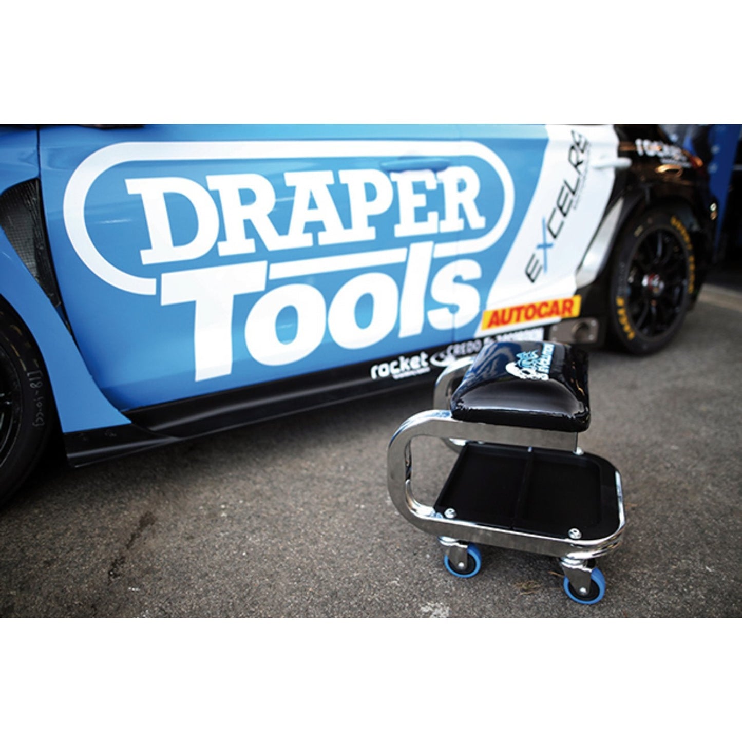 Draper Expert Evolution Work Stool with Storage, 435 x 380mm DRA-99835