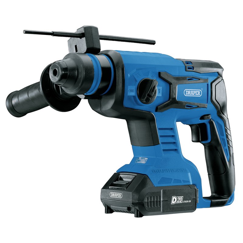 Draper D20 20V Brushless SDS+ Rotary Hammer Drill, 2 x 2.0Ah Batteries, 1 x Charger DRA-00592