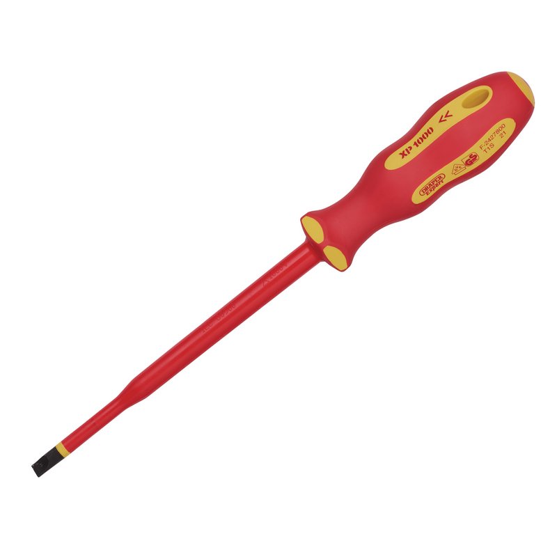Draper XP1000 VDE Slimline Plain Slot Screwdriver, 6.5 x 150mm DRA-02162
