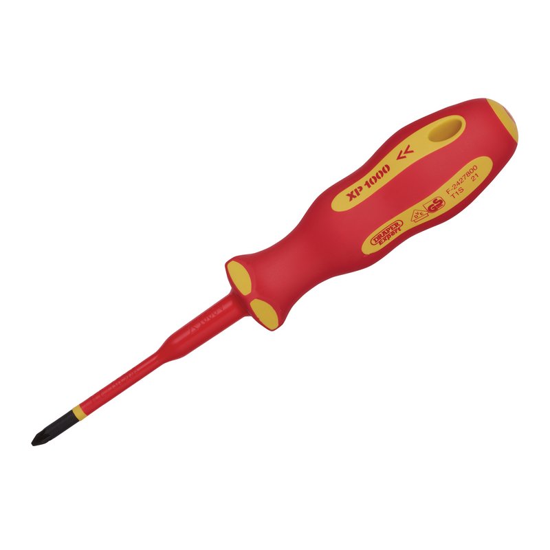 Draper XP1000 VDE Slimline PZ Type Screwdriver, No.1 x 80mm DRA-02165
