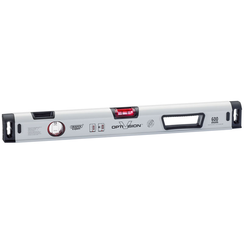 Draper Opti-Vision Ergo-Grip Box Section Levels with Dual Vials, 600mm DRA-02320