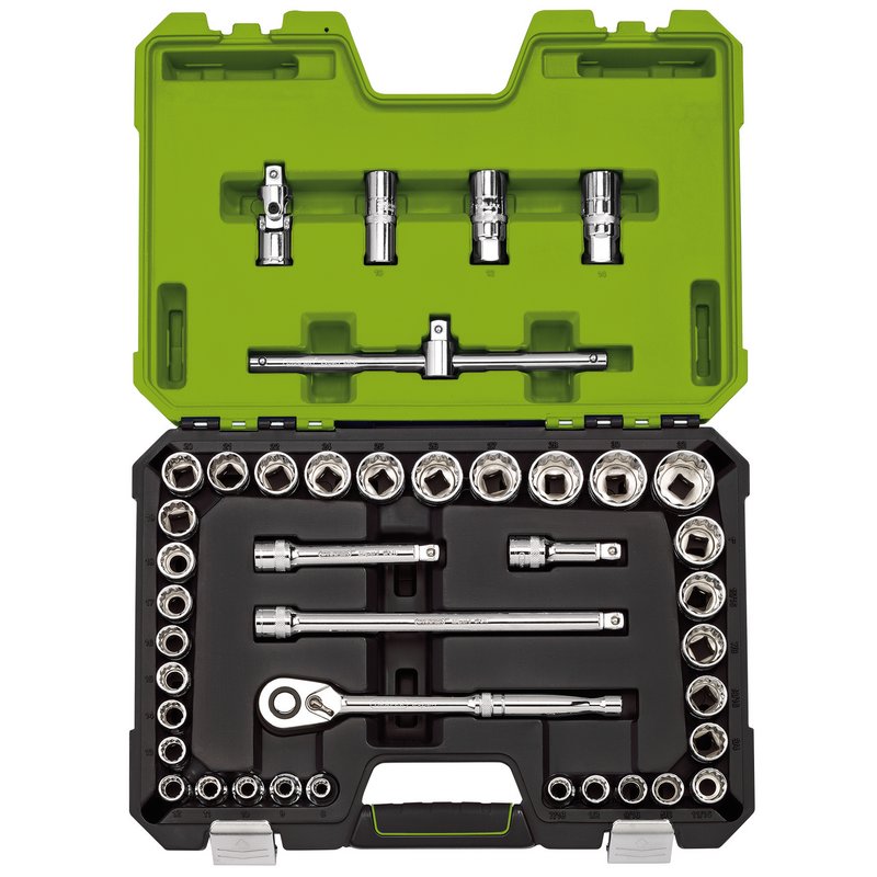Draper Expert MM/AF Combined Socket Set, 1/2" Sq. Dr., Green (41 Piece) DRA-04465