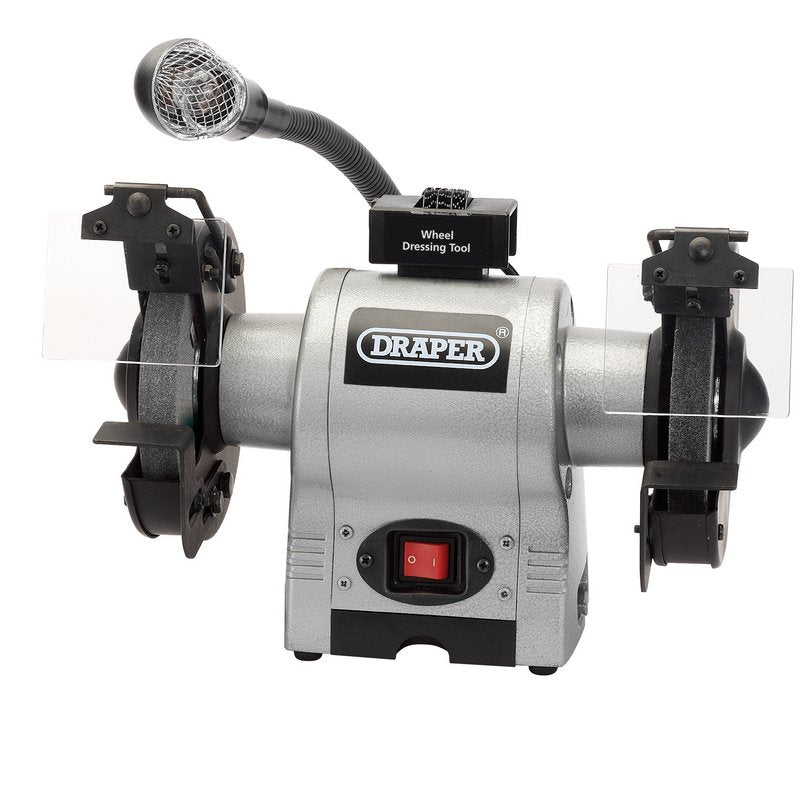 Draper Bench Grinder With Worklight, 150mm, 370W DRA-05095