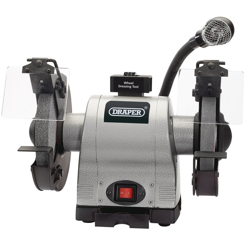 Draper Heavy Duty Bench Grinder with Worklight, 200mm, 550W DRA-05097