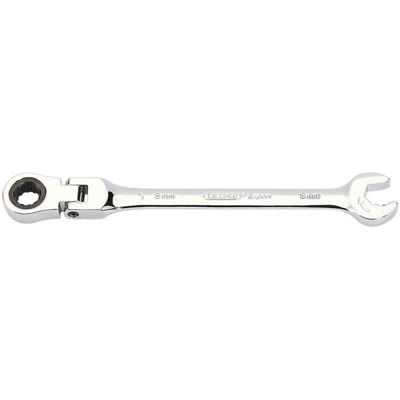 Draper Metric Combination Spanner with Flexible Head and Double Ratcheting Features (8mm) DRA-06852