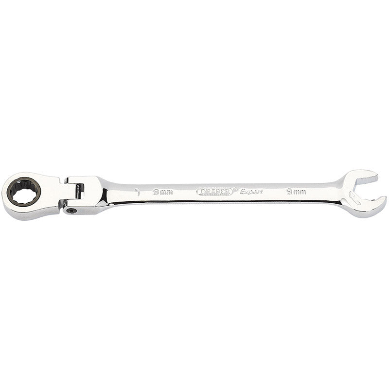Draper Metric Combination Spanner with Flexible Head and Double Ratcheting Features (9mm) DRA-06853