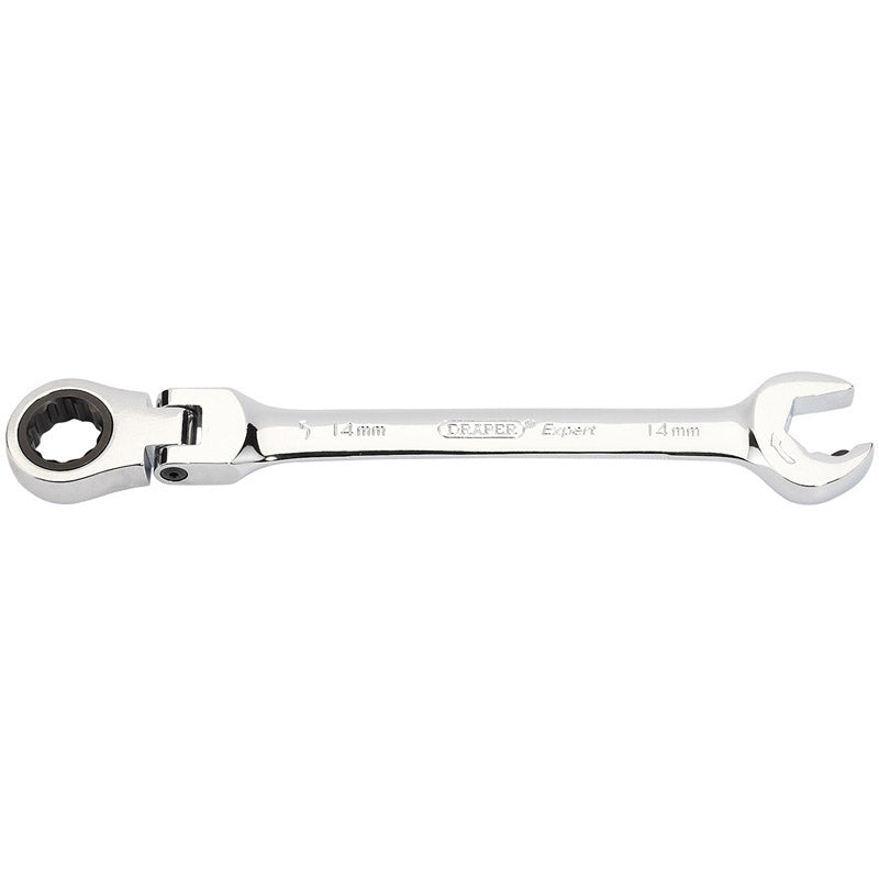 Draper Metric Combination Spanner with Flexible Head and Double Ratcheting Features (14mm) DRA-06859