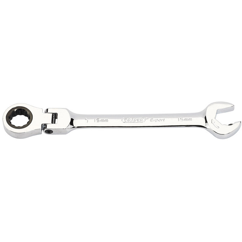 Draper Metric Combination Spanner with Flexible Head and Double Ratcheting Features (15mm) DRA-06860