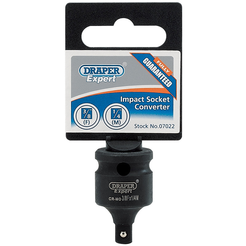 Draper Expert Impact Socket Converter, 3/8"(F) x 1/4"(M) DRA-07022