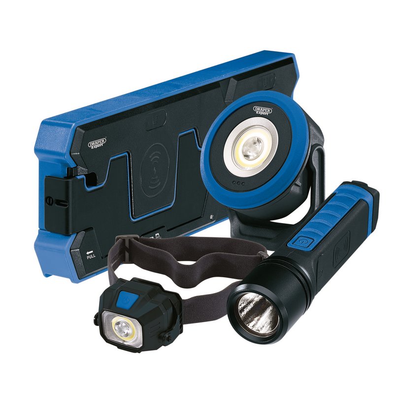 Draper Wireless/USB Rechargeable Lights Kit with Dual Charging Pad DRA-08312