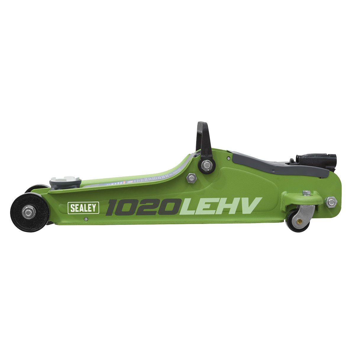 Sealey 2tonne Low Entry Short Chassis Trolley Jack - Hi-Vis Green 1020LEHV