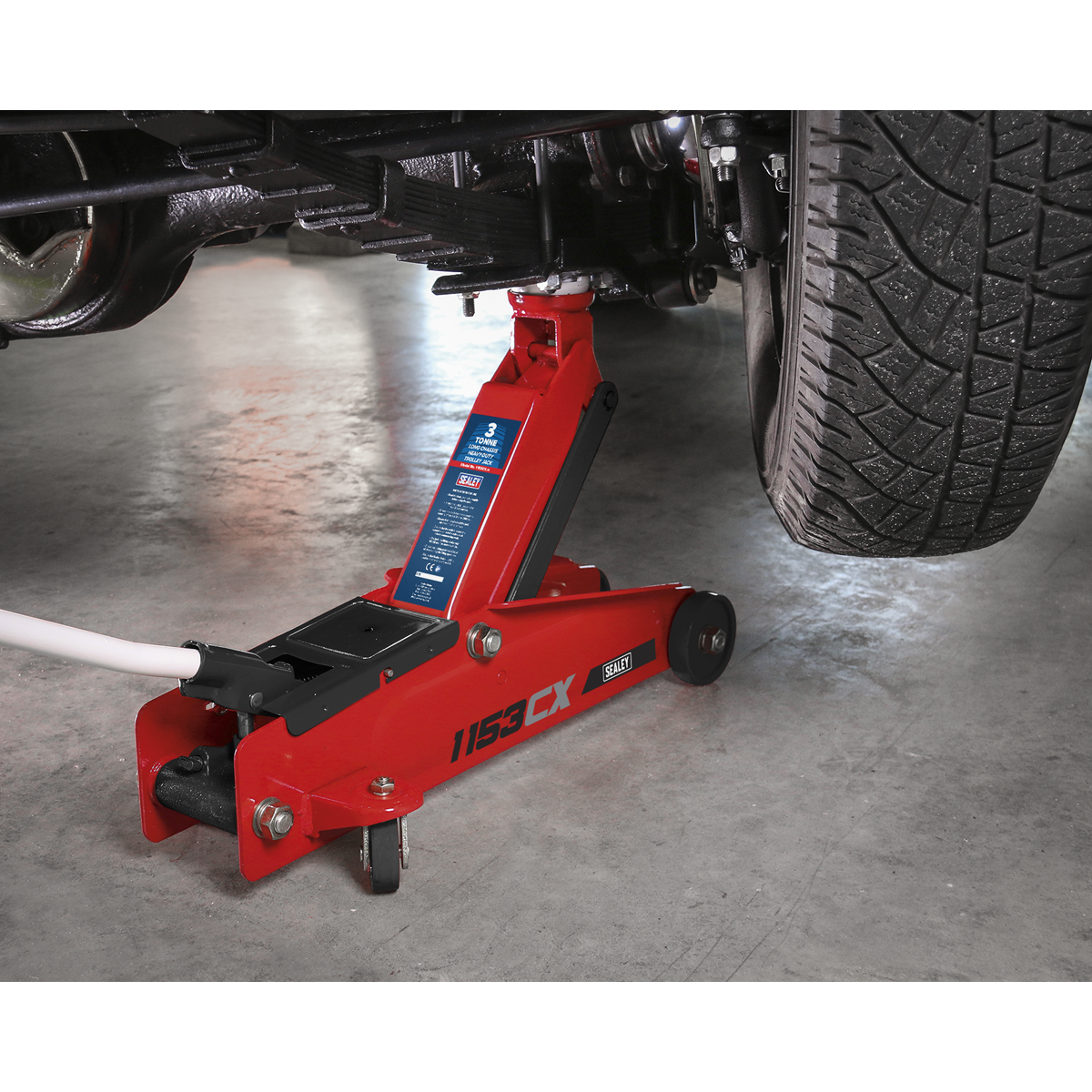 Sealey 3tonne Long Chassis Heavy-Duty Trolley Jack 1153CX